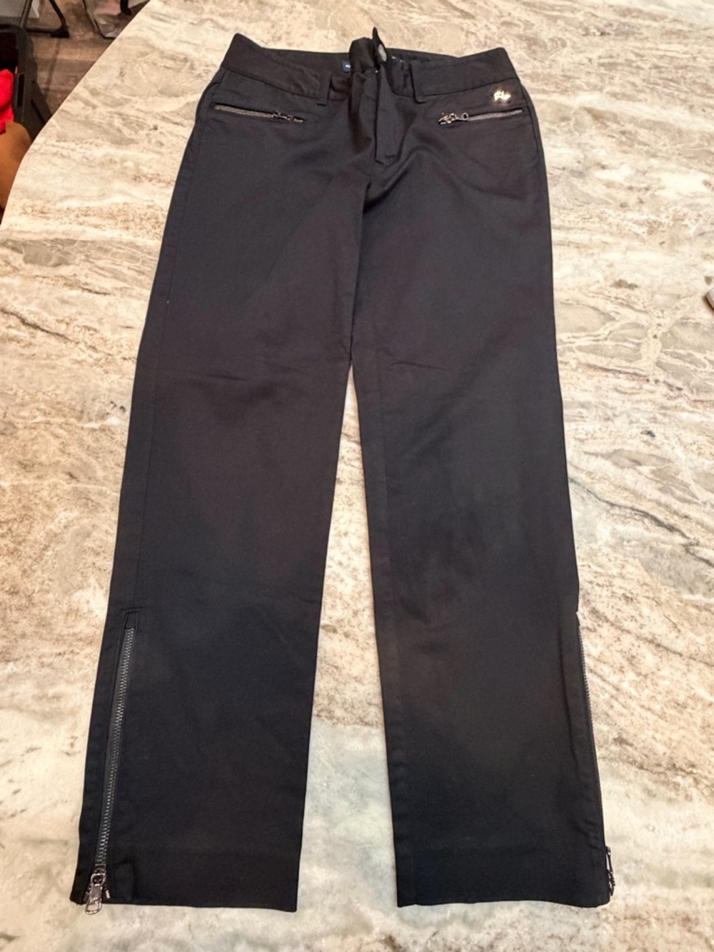 Ralph Lauren Golf Pants Womens 2 Black Ankle Zip Stretch Slim Career Casual